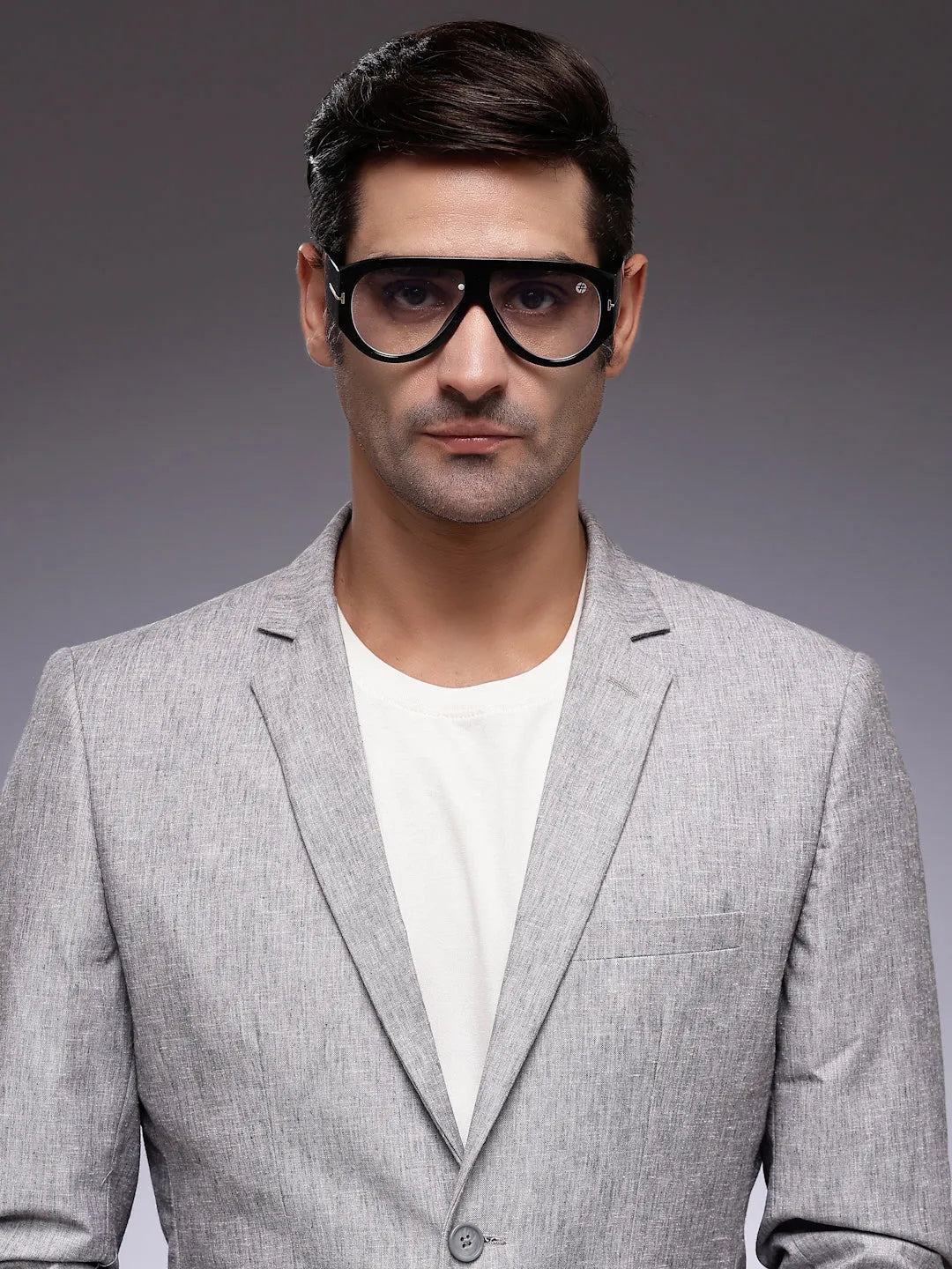 Vista | Transparent Medium Full Rim Aviator Eyeglasses for Men & Women [UV-protected]