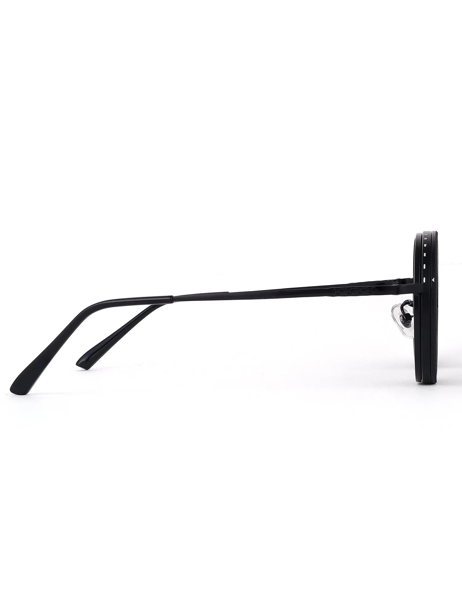 APERTURE SB | Black Large Full Rim Round Sunglasses for Men & Women [Tint Adjustable]