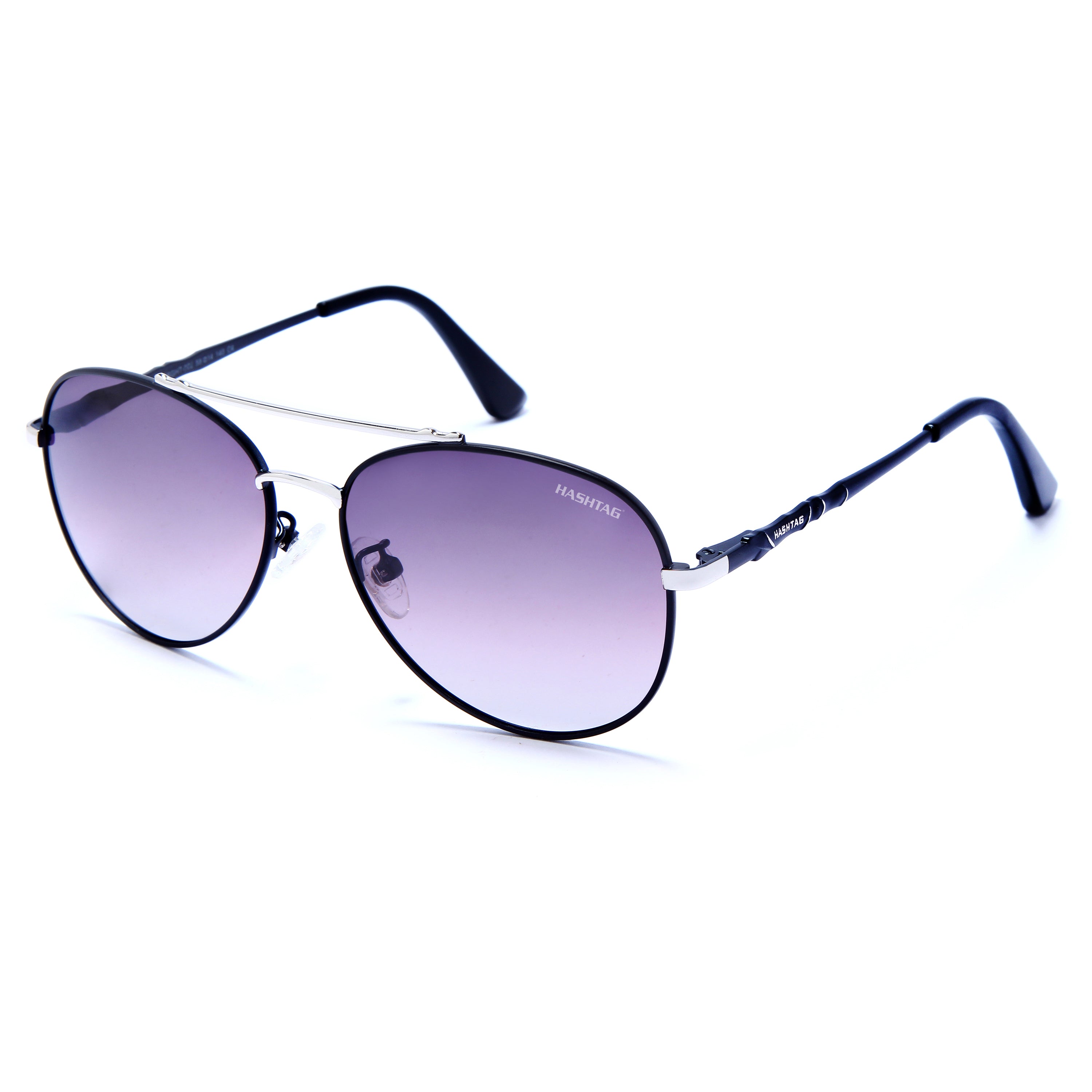 Hashtag Aviator Large Polarized Sunglasses with 100% UV Protection SGHT54-02-C4 - Purple