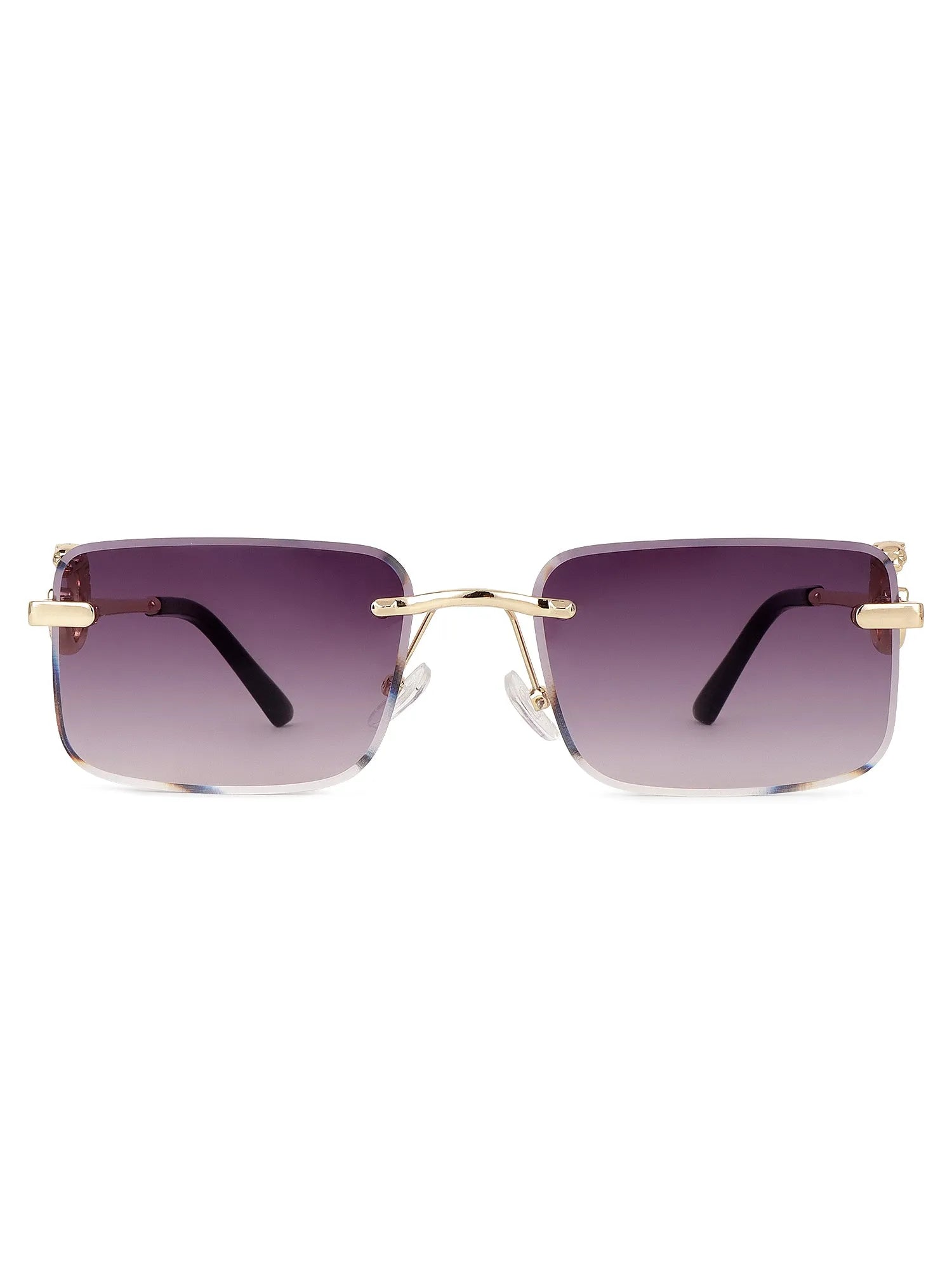 Phantoria | Gradient Purple Small Rim Less Rectangle Sunglasses for Men & Women [UV-protected]
