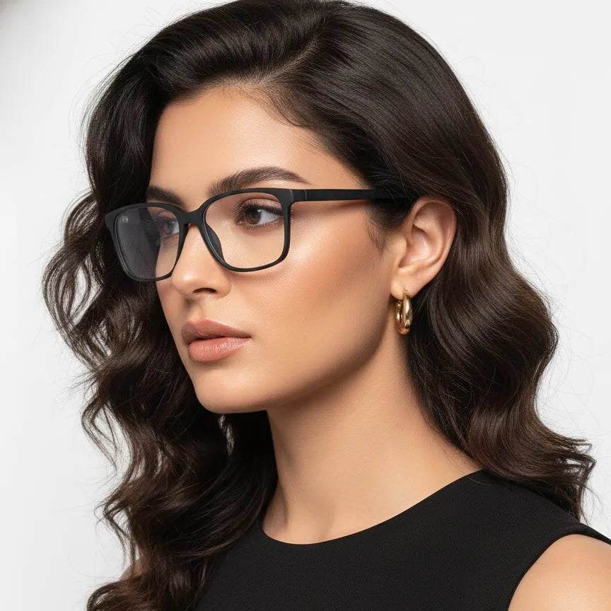 Focusly | Grey Medium Full Rim RECTANGLE Computer Glasses for Men & Women [Blue Block]