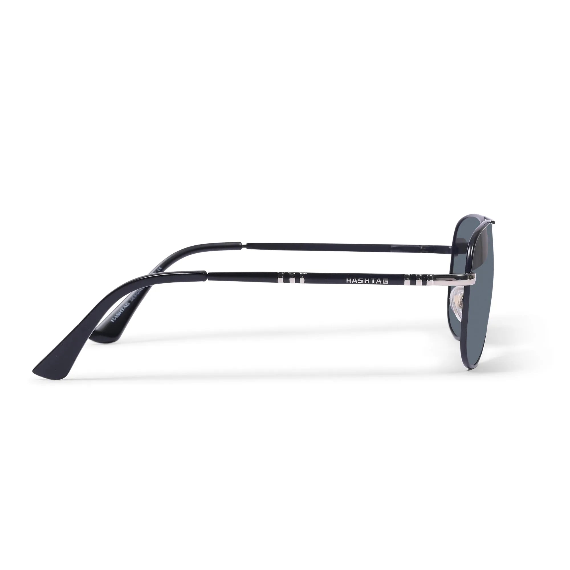 Tessera | Silver & Black Medium Full Rim Aviator Sunglasses for Men & Women [Polarized]
