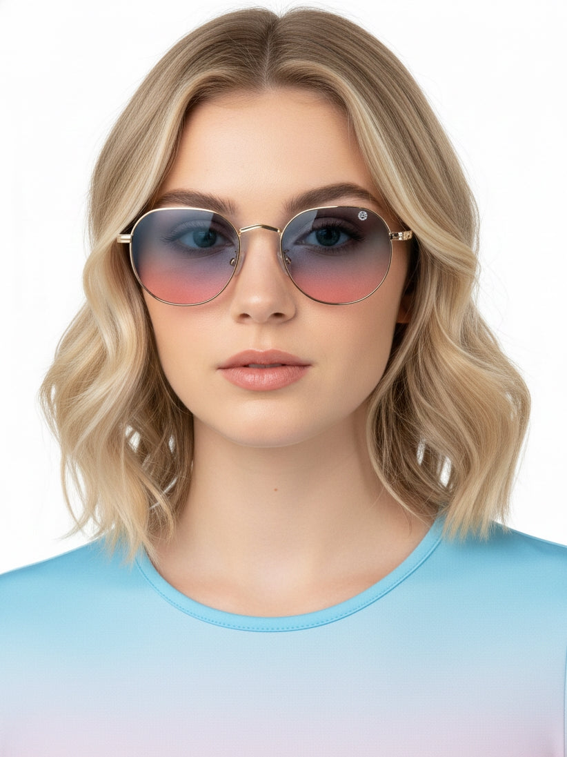 Ithon | Golden Medium Full Rim Oval Sunglasses for Men [UV-protected]