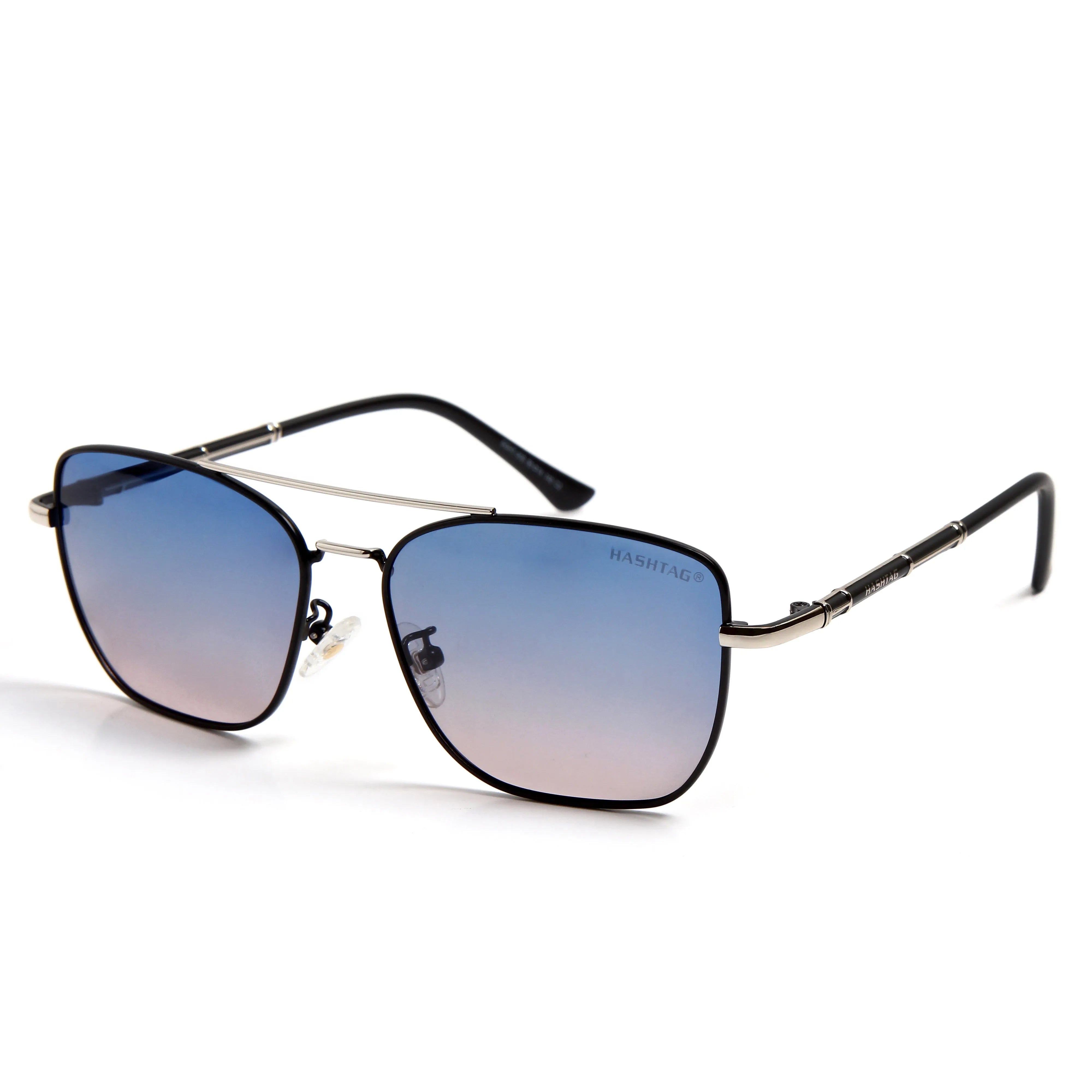 Enira | Gradient Blue Pink Large Full Rim RECTANGLE Sunglasses for Men & Women [Polarized]