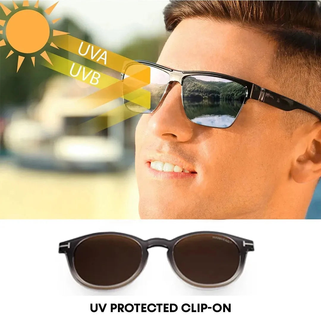 Xalora | Gradient Black Small Full Rim Oval Clip-on for Men & Women [Clip-on]