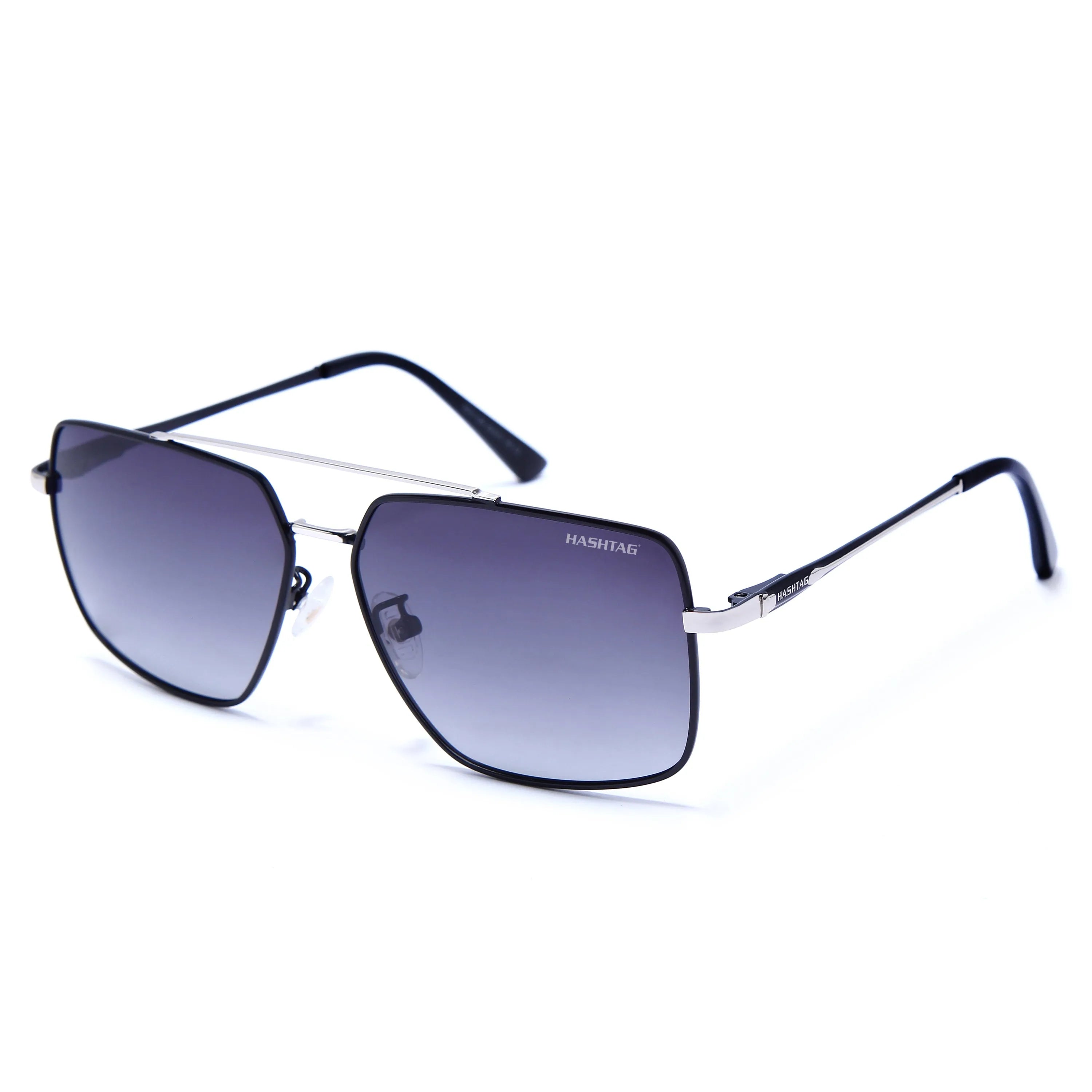 Kynra | Gradient Blue Large Full Rim Aviator Sunglasses for Men & Women [Polarized]