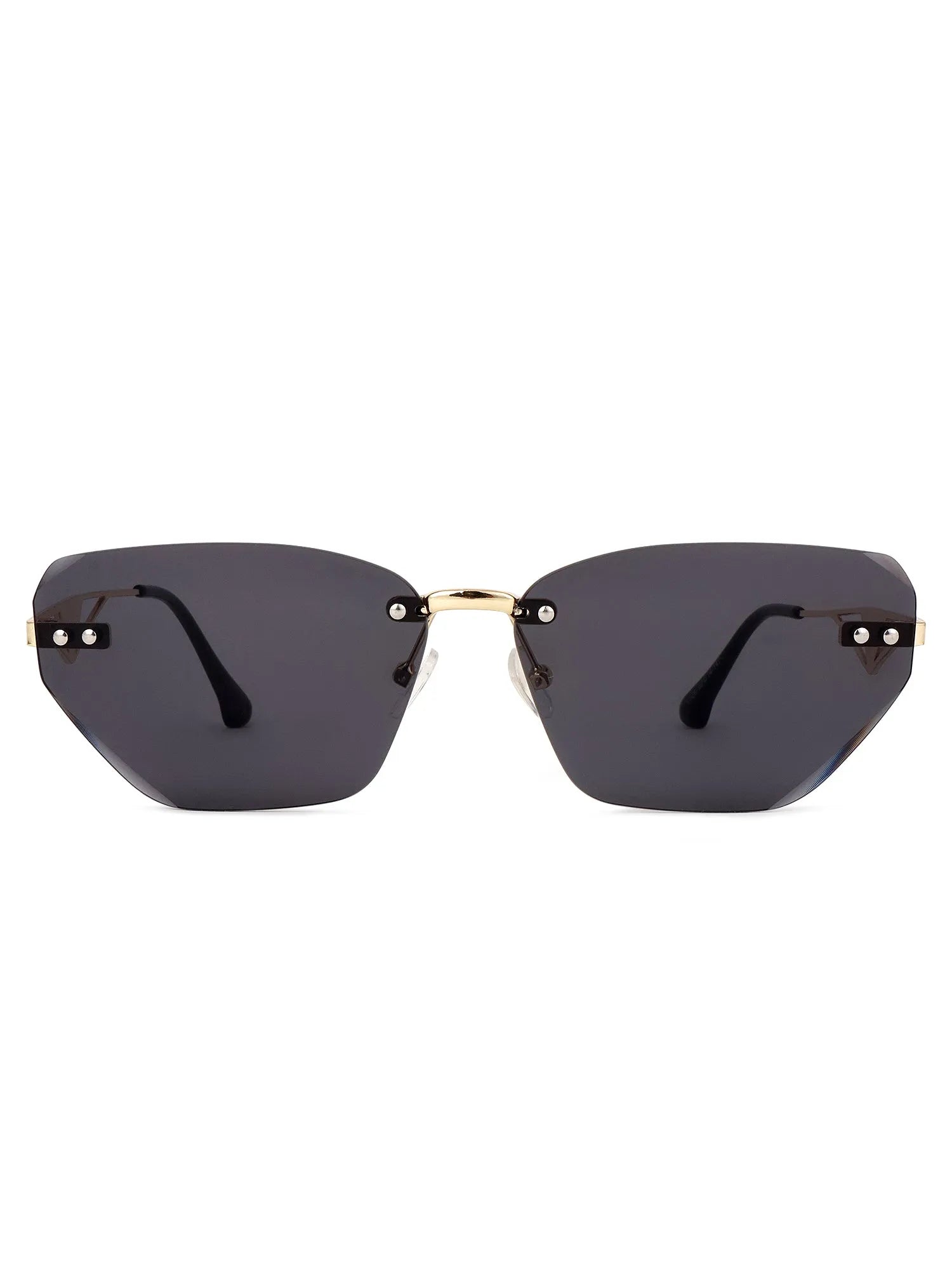 Rorion | BLK Medium Rim Less Rectangle Sunglasses for Men & Women [UV-protected]