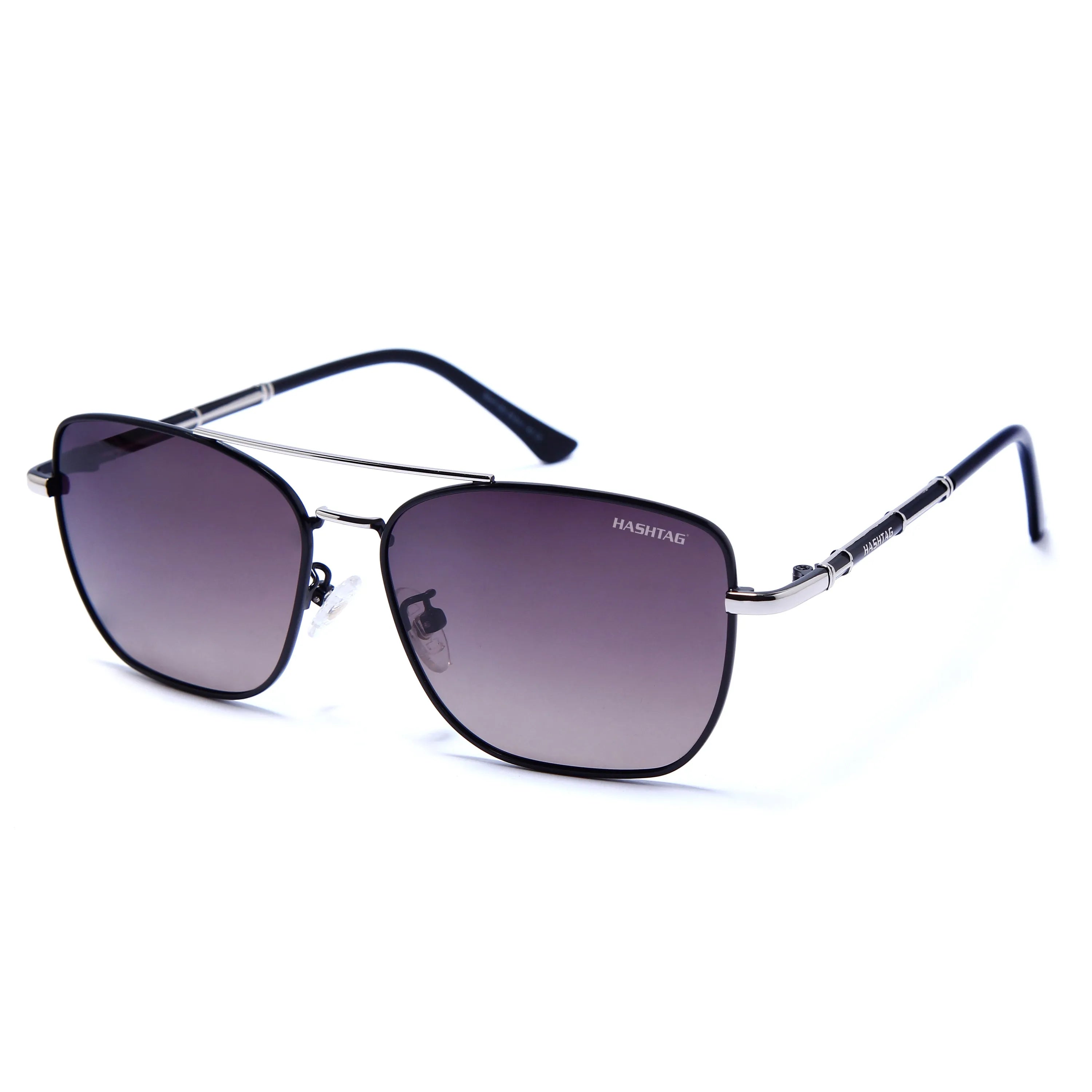 Enira | Gradient Pink Brown Large Full Rim RECTANGLE Sunglasses for Men & Women [Polarized]