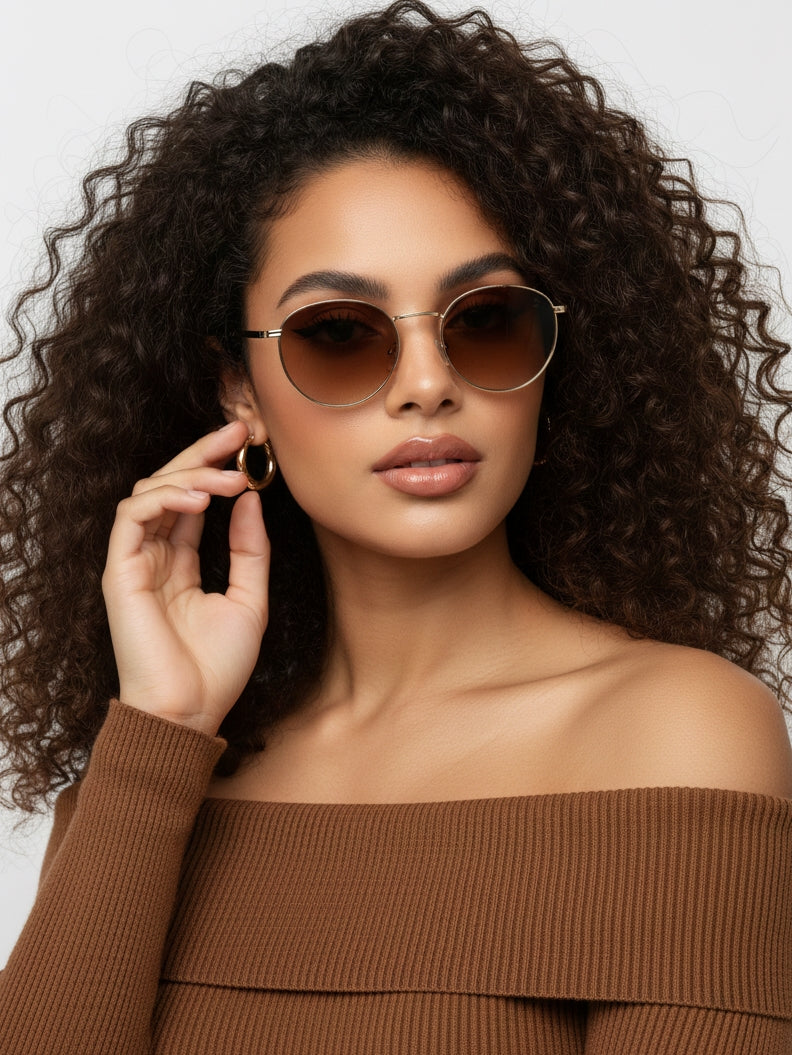 Solyra | Brown Medium Full Rim Oval Sunglasses for Men [UV-protected]