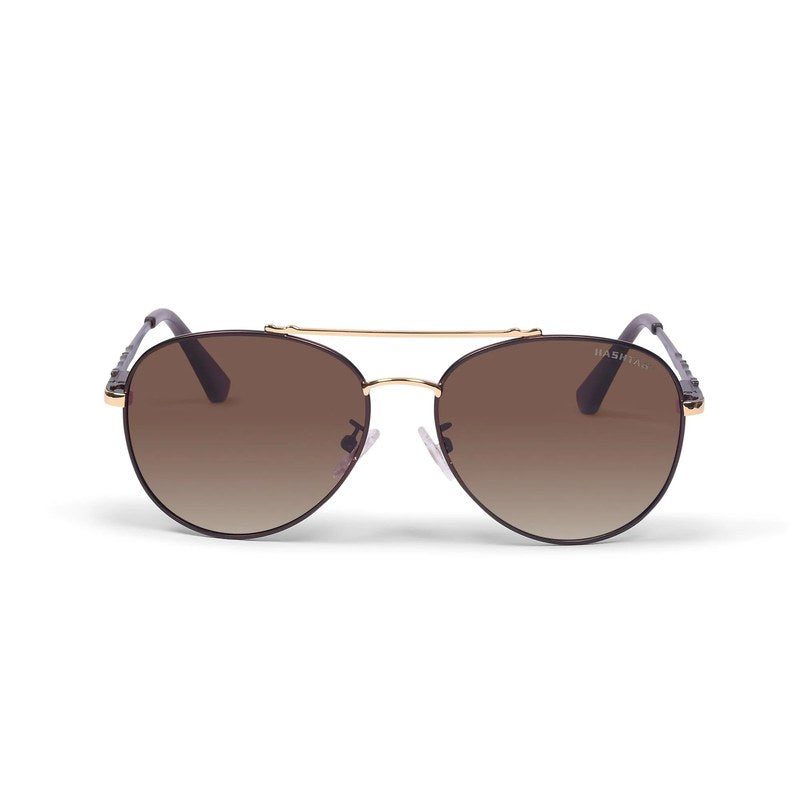 Valtor Gradient Brown Small Full Rim Aviator Sunglasses for Men & Women — Hashtag Eyewears