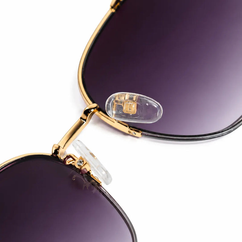 Eclipse | Purple Medium Half Rim Square Sunglasses for Women [UV-protected]