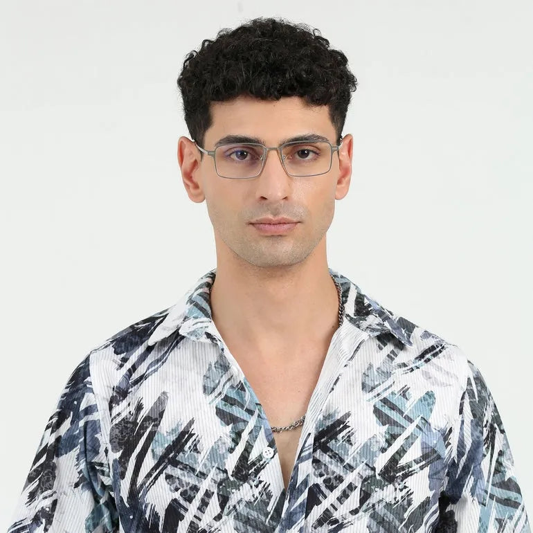 Crystar | Grey Medium Full Rim Rectangle Clip-on for Men & Women [Clip-on]
