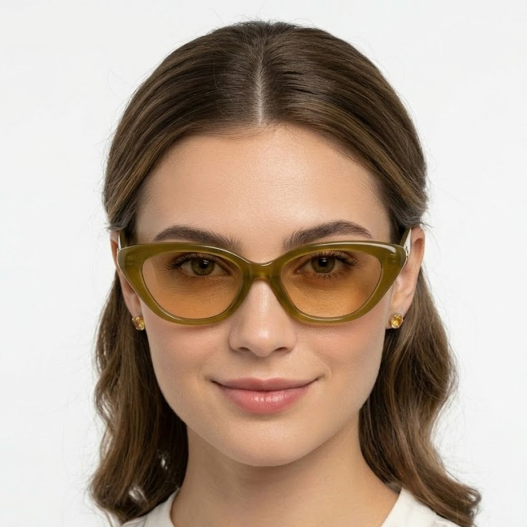 Syra | Transparent-Green Medium Full Rim Cat-Eye Sunglasses for Women [UV-protected] HASHTAG X WHITECHERRY
