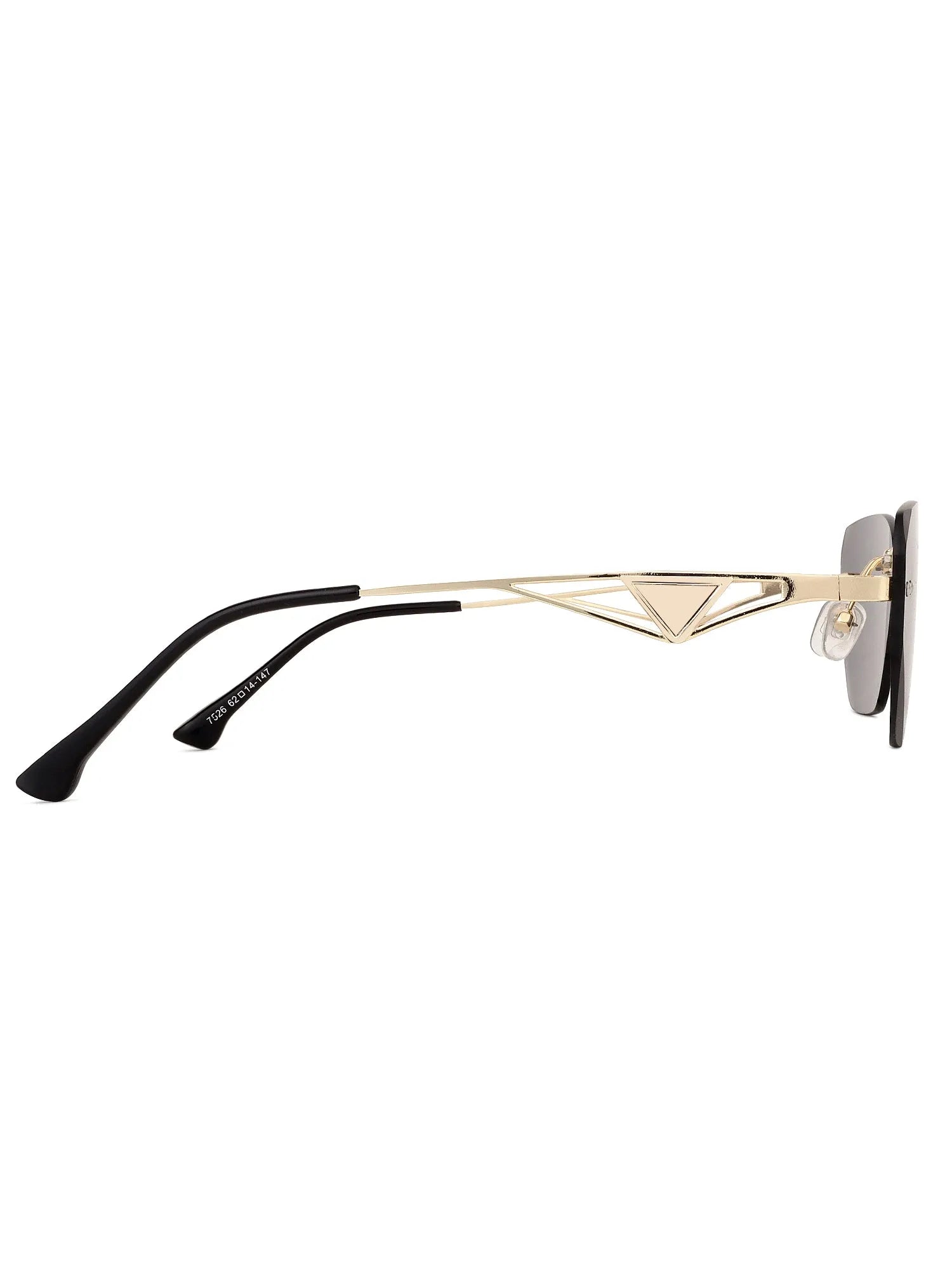 Rorion | BLK Medium Rim Less Rectangle Sunglasses for Men & Women [UV-protected]