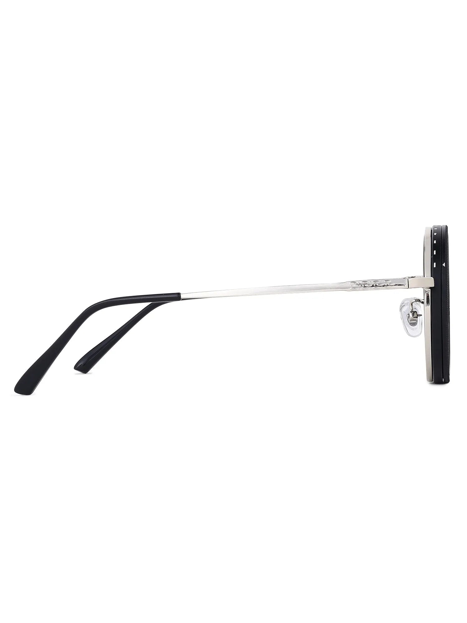 APERTURE SB | Silver & Black Large Full Rim Round Sunglasses for Men & Women [Tint Adjustable]