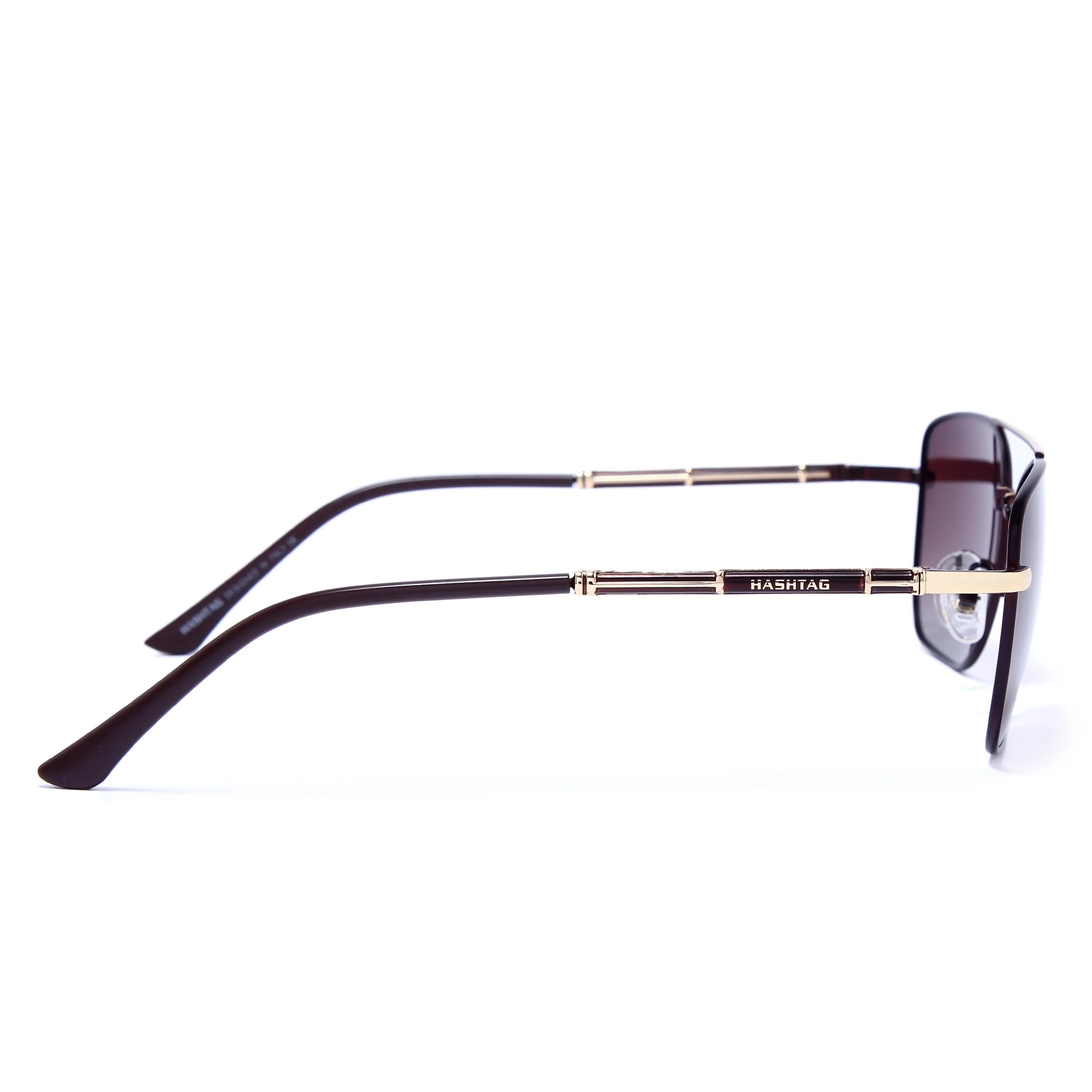 Enira | Gradient Brown Large Full Rim RECTANGLE Sunglasses for Men & Women [Polarized]