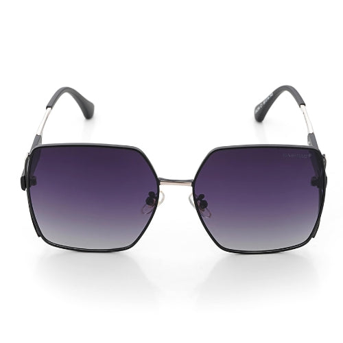 D-DIVA | Grent Purple Large Half Rim Square Sunglasses for Women [Polarized]
