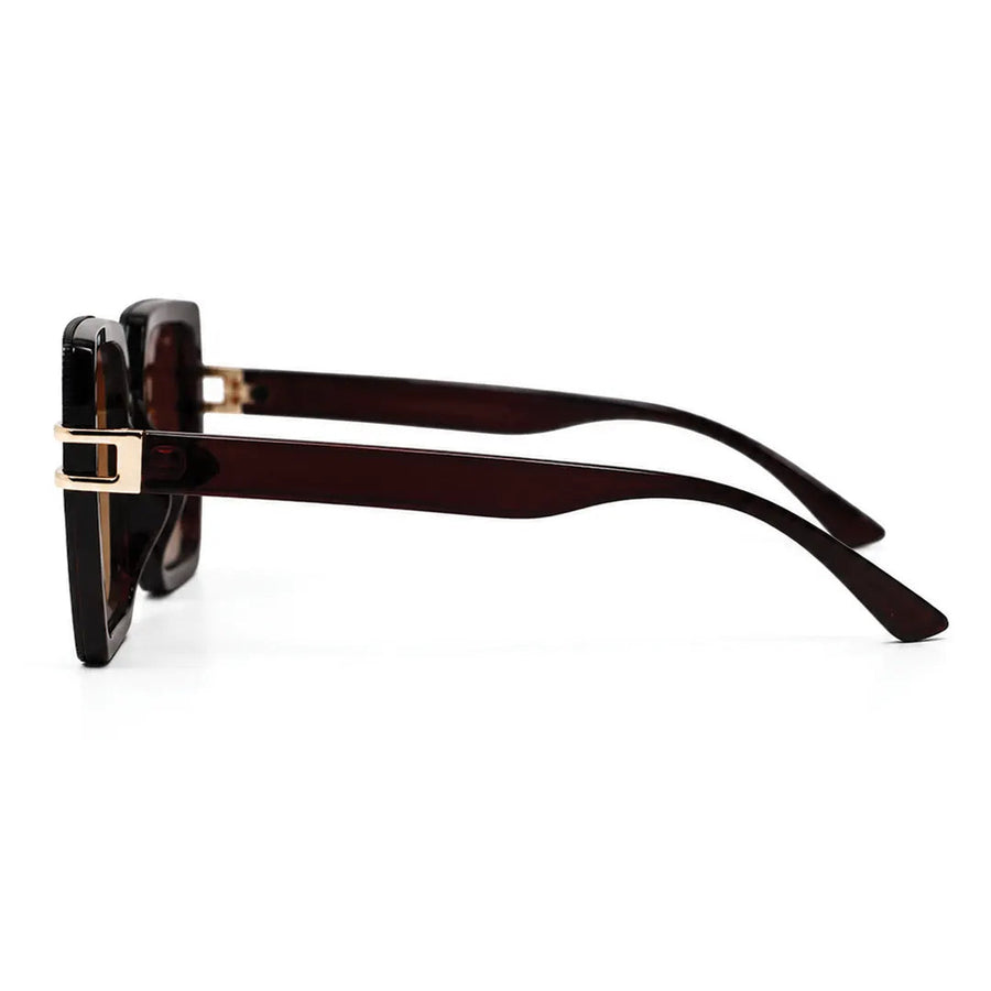 Valoria | Brown Large Full Rim Square Sunglasses for Women [UV-protected]