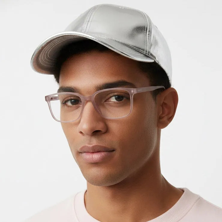 Focusly | Transparent Baby Pink Medium Full Rim RECTANGLE Computer Glasses for Men & Women [Blue Block]