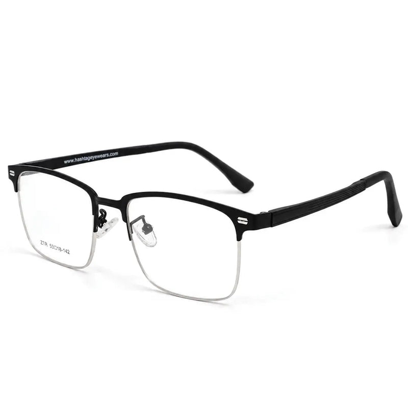 Mirage | Black Medium Half Rim Square Clip-on for Men & Women [Clip-on]