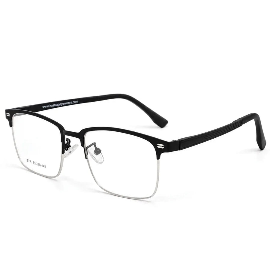 Mirage | Black Medium Half Rim Square Clip-on for Men & Women [Clip-on]