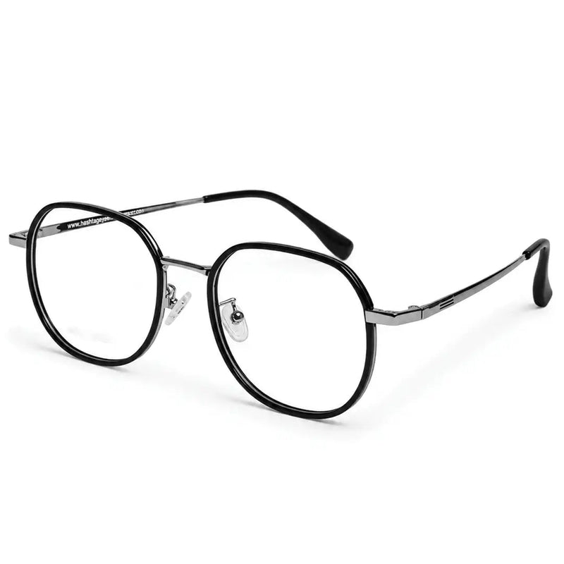 Arctic | Silver and Black Medium Full Rim Oval Clip-on for Men & Women [Clip-on]