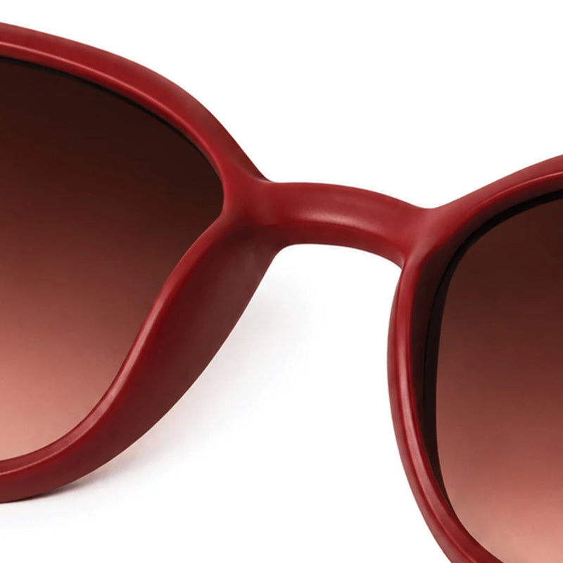 Vortex | Red Medium Full Rim Round Sunglasses for Women [UV-protected]