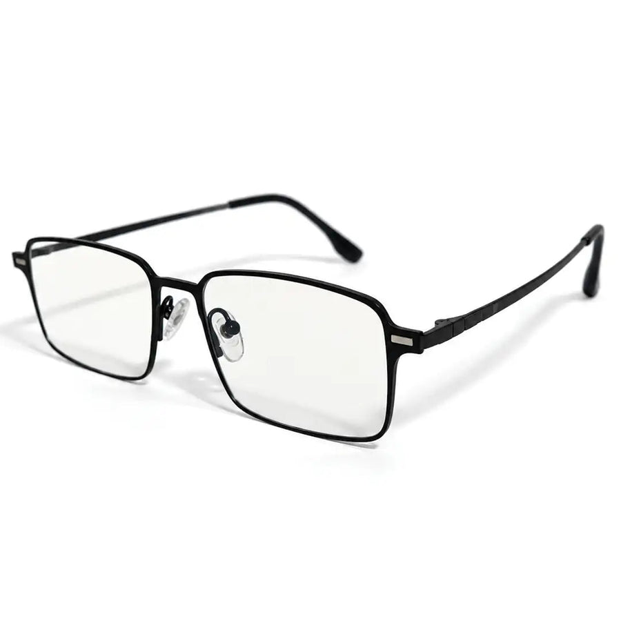 Crystar | Black Medium Full Rim Rectangle Clip-on for Men & Women [Clip-on]