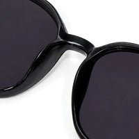 Vortex | Black Medium Full Rim Round Sunglasses for Women [UV-protected]