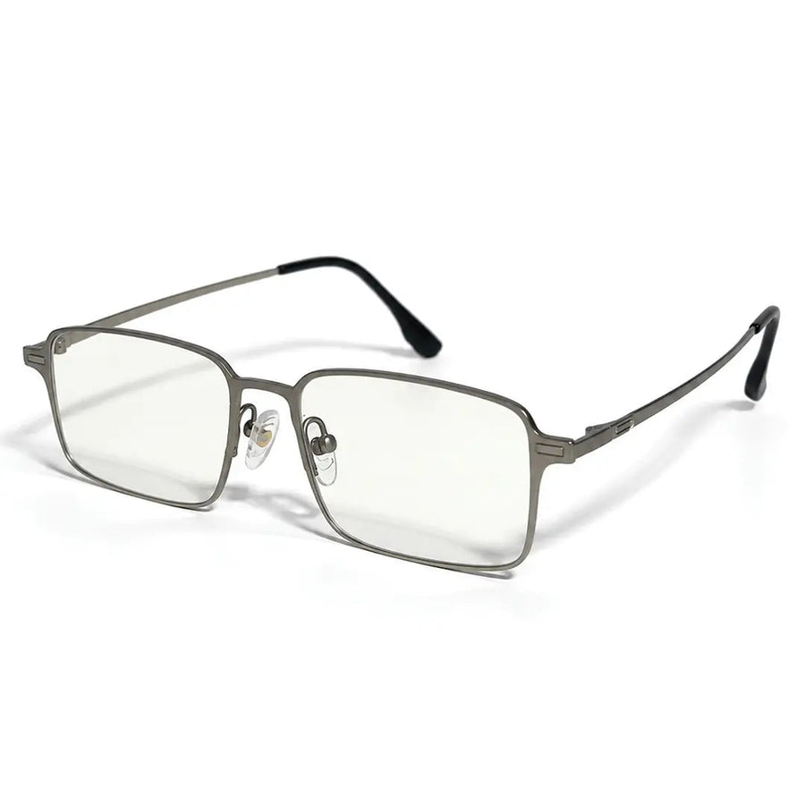 Crystar | Silver Medium Full Rim Rectangle Clip-on for Men & Women [Clip-on]