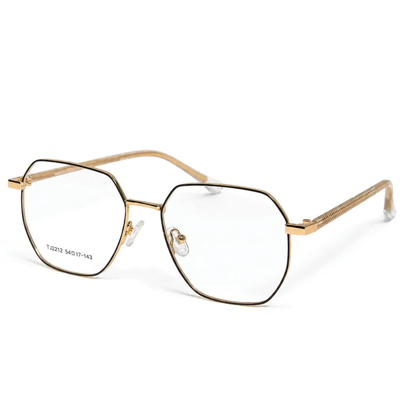 Zenith | Gold and Black Medium Full Rim Hexagonal Clip-on for Men & Women [Clip-on]