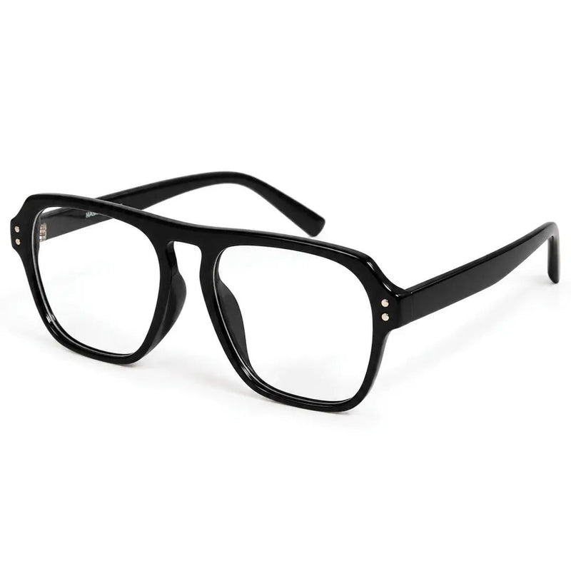 Ember | Black Medium Full Rim Square Clip-on for Men & Women [Clip-on]