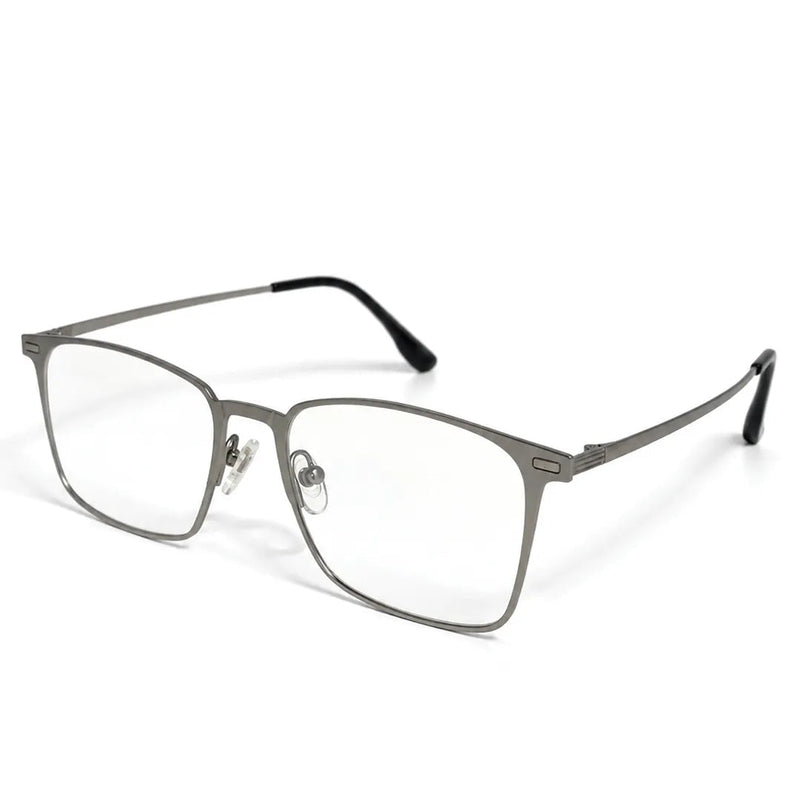 Quarion | Silver Medium Full Rim Rectangle Clip-on for Men & Women [Clip-on]