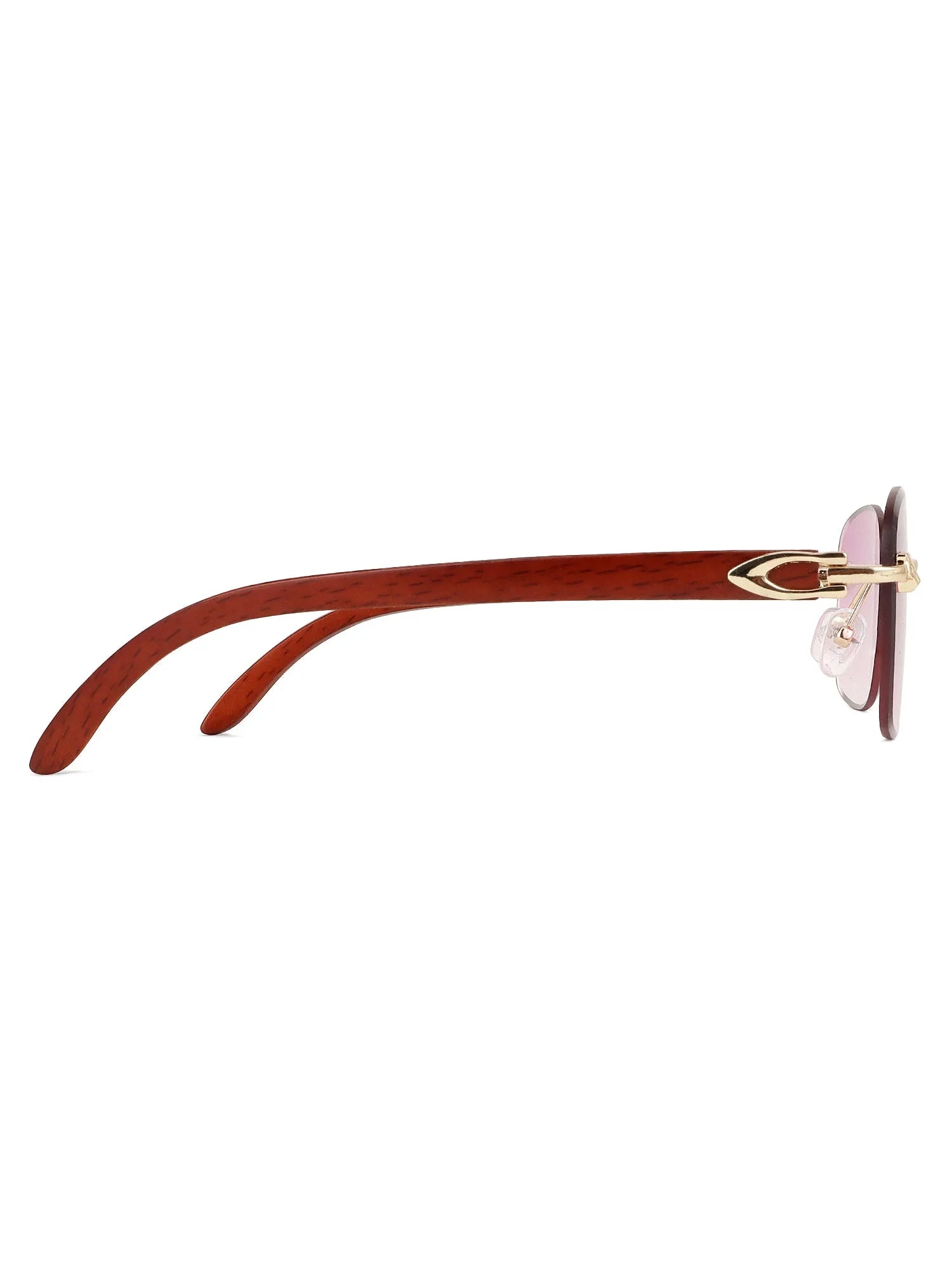 Stralor | Gradient Pink Medium Rim Less Rectangle Sunglasses for Men & Women [UV-protected]