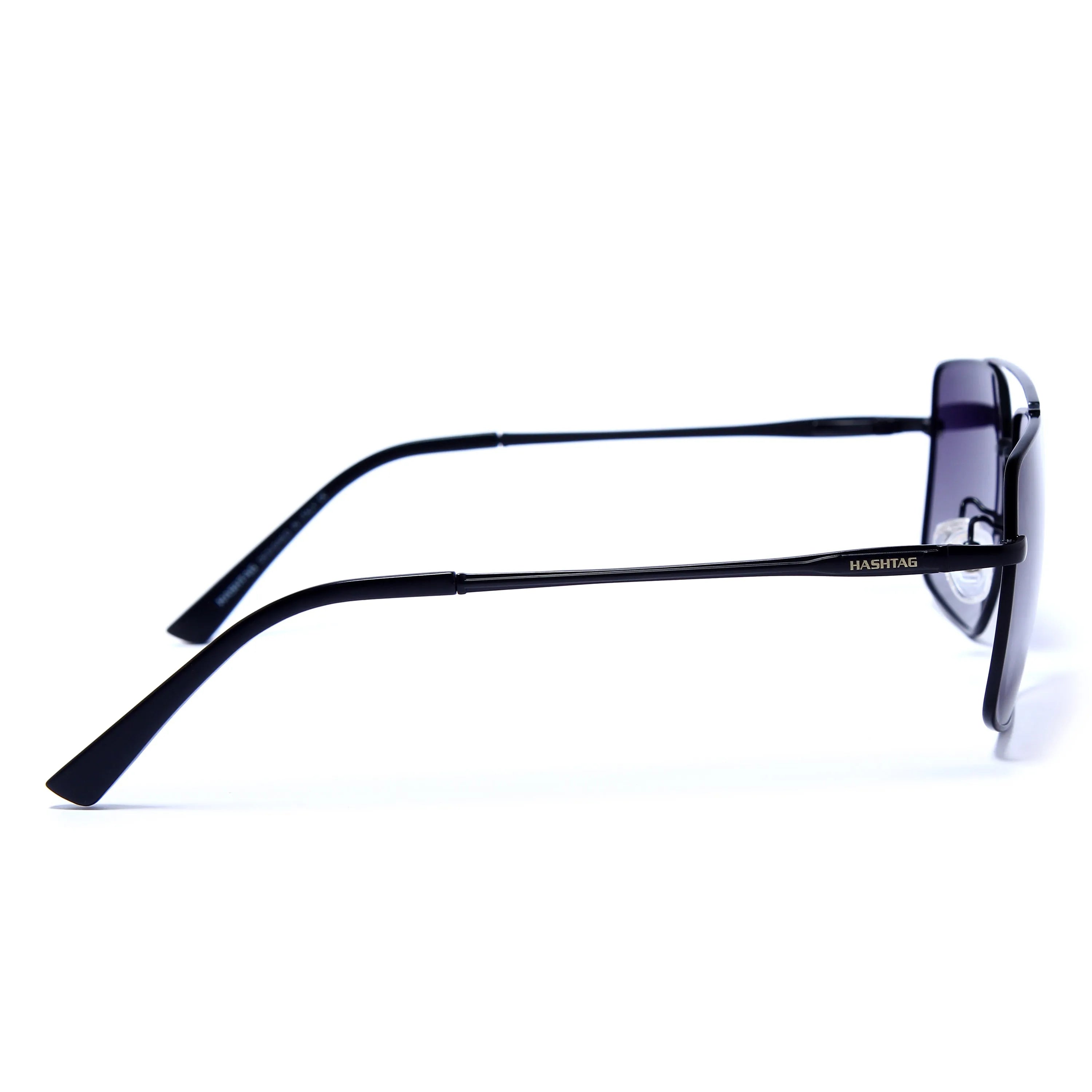 Kynra | Black Large Full Rim Aviator Sunglasses for Men & Women [Polarized]