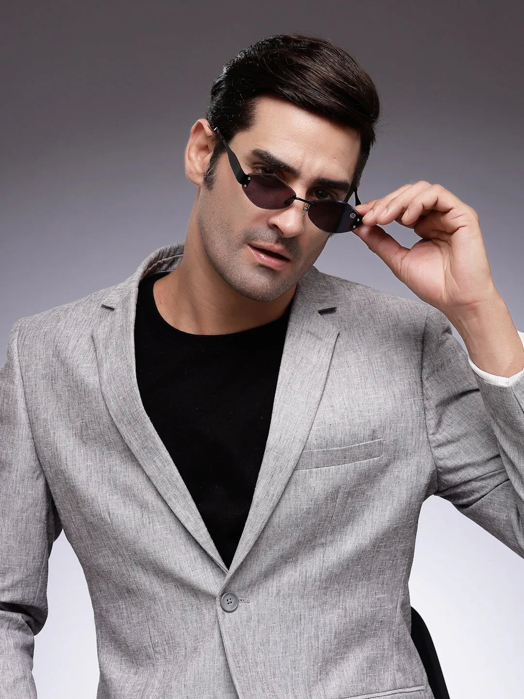 SEVA | Black Medium Rim Less Diamond with Lock Side Hinges Sunglasses for Men & Women [UV-protected]