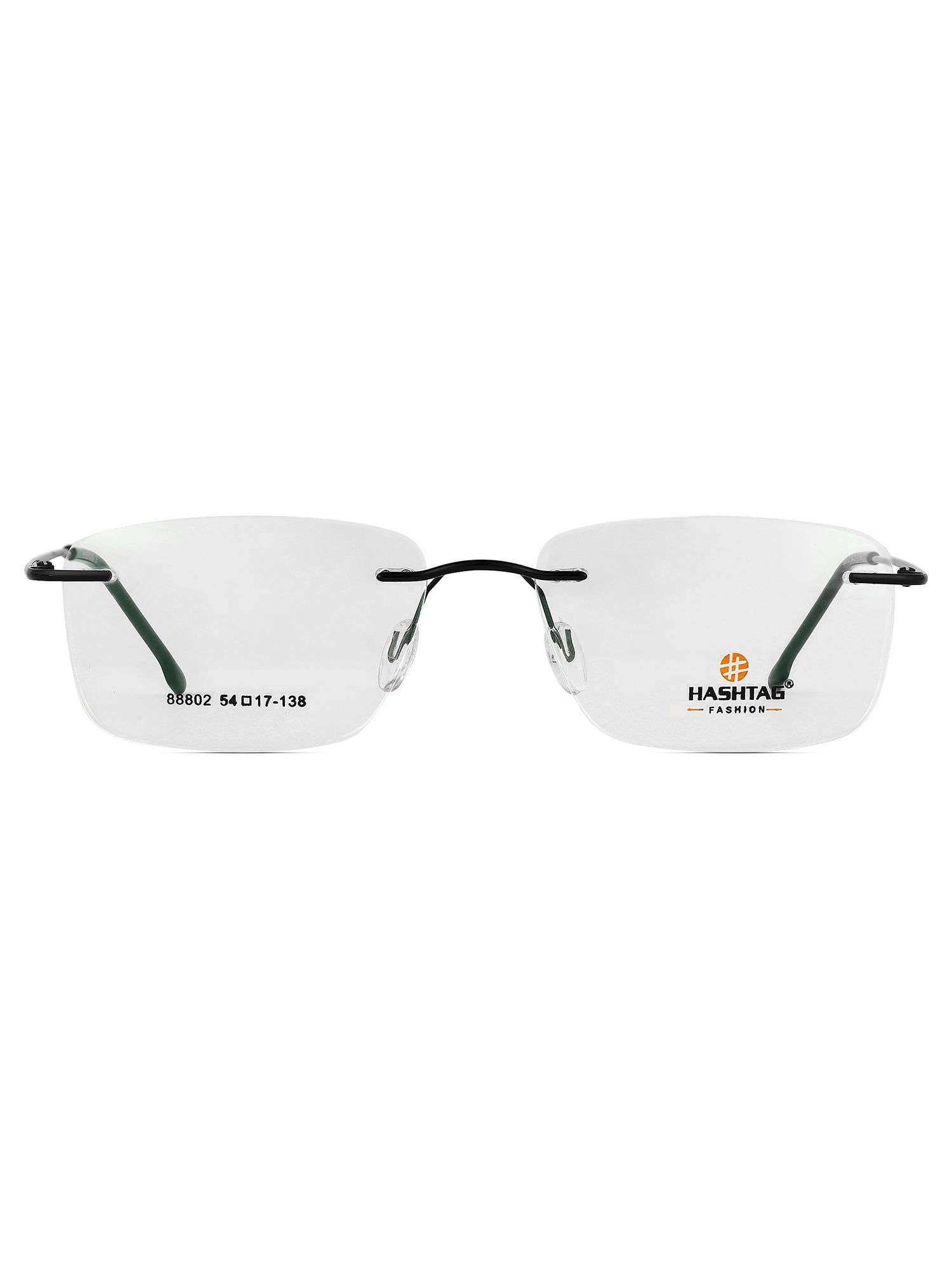 Thin Line | Black Medium Rim Less Rectangle Eyeglasses for Unisex [Demo Lens]