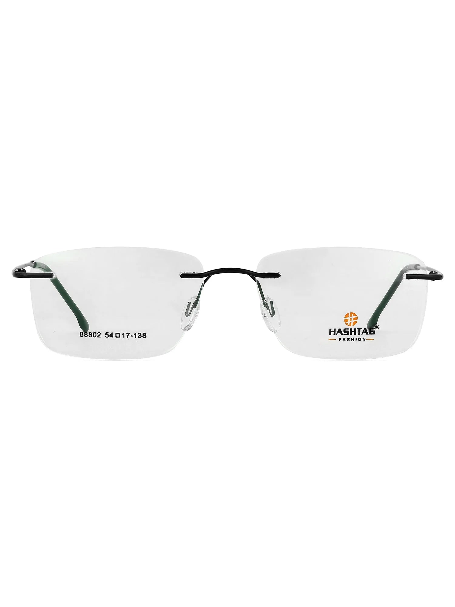 Thin Line | Black Medium Rim Less Rectangle Eyeglasses for Unisex [Demo Lens]