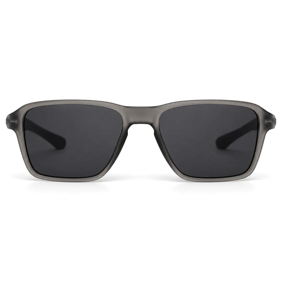 Rift | Grey/Black Large Full Rim Rectangle Sports Sunglasses for Men & Women [Polarized]