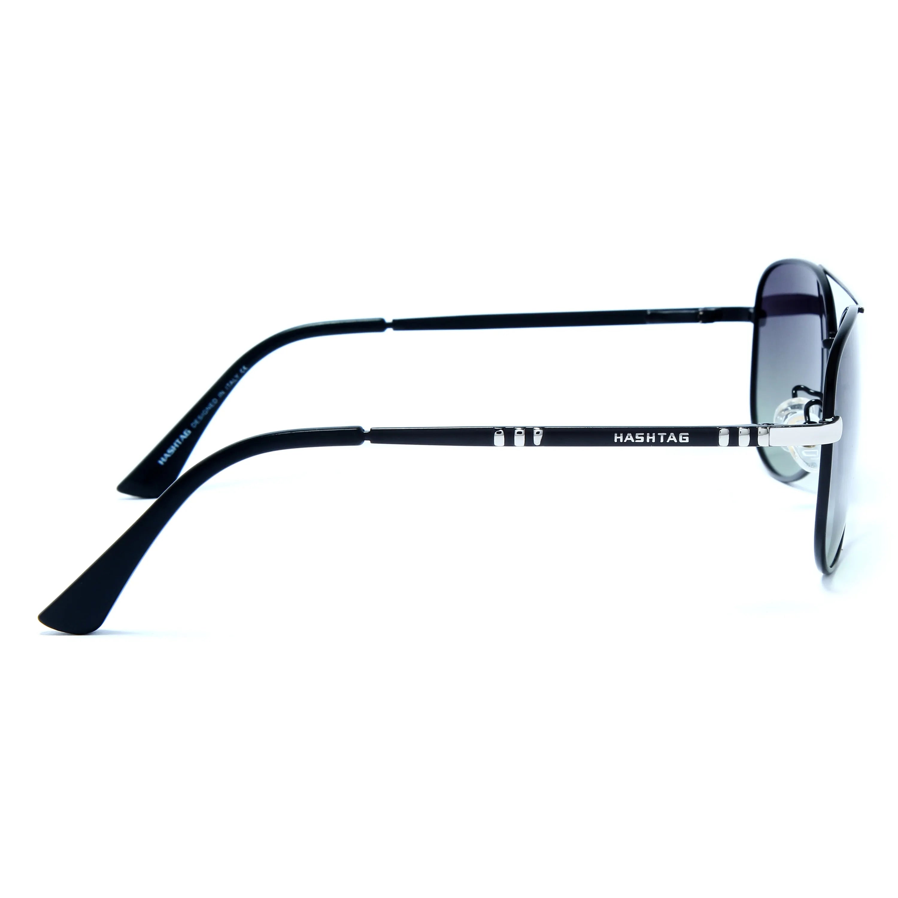 Tessera | Silver & Black Large Full Rim Aviator Sunglasses for Men & Women [Polarized]