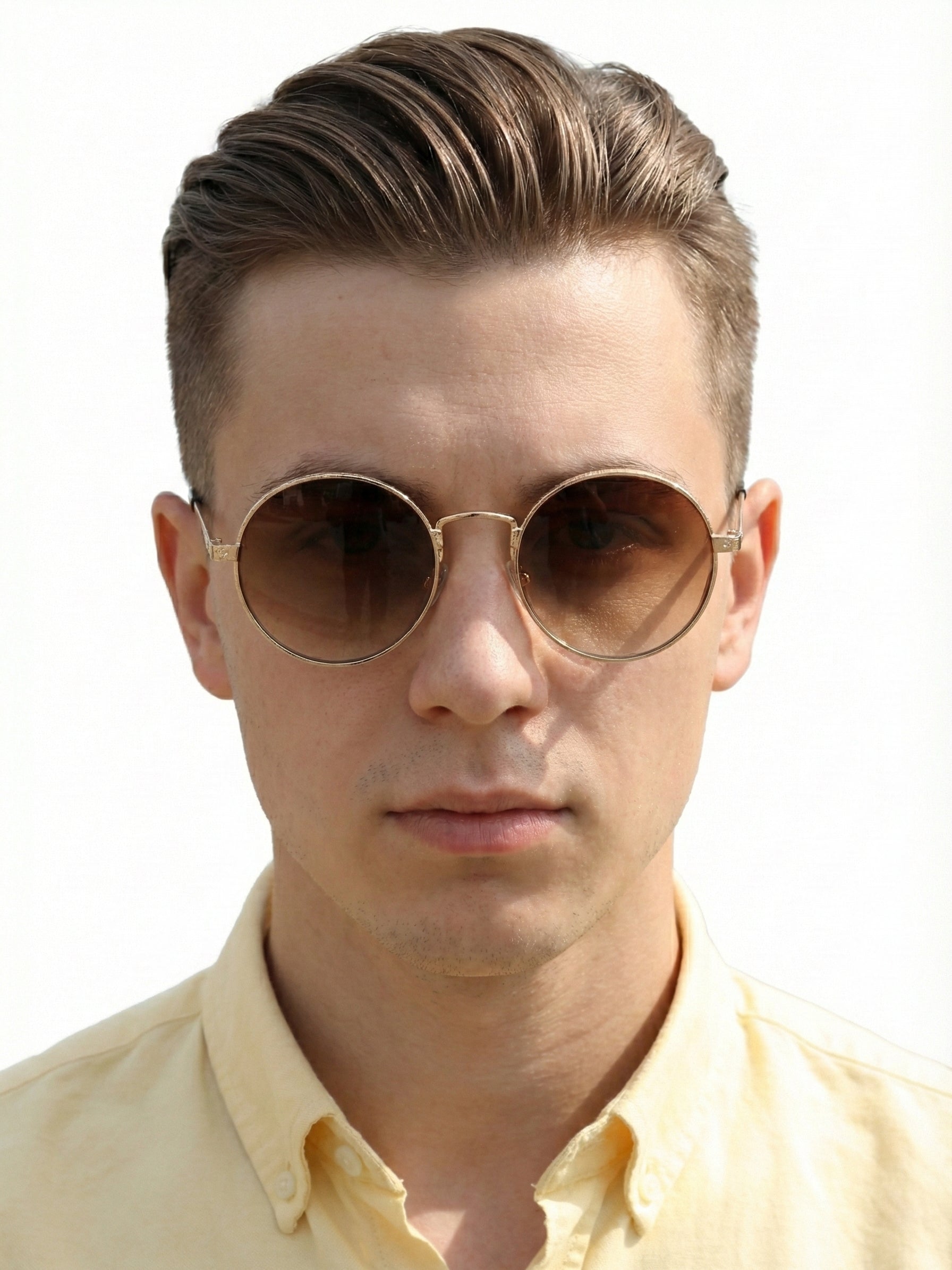 Ignisia | Gradient Brown Medium Full Rim Oval Sunglasses for Men [UV-protected]