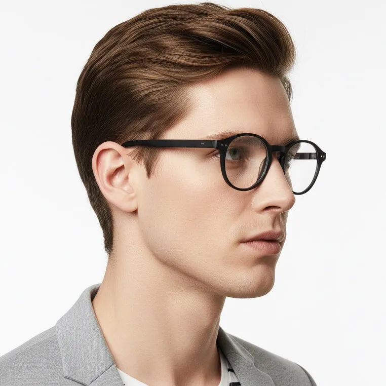 BluShield | Green Medium Full Rim CIRCLE Computer Glasses for Men & Women [Blue Block]