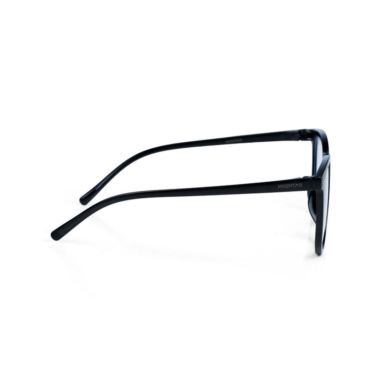 HASHTAG Blue Block Wayfarer Polycarbonate Black Eyeglasses for Men and Women-AB13-1962-Black