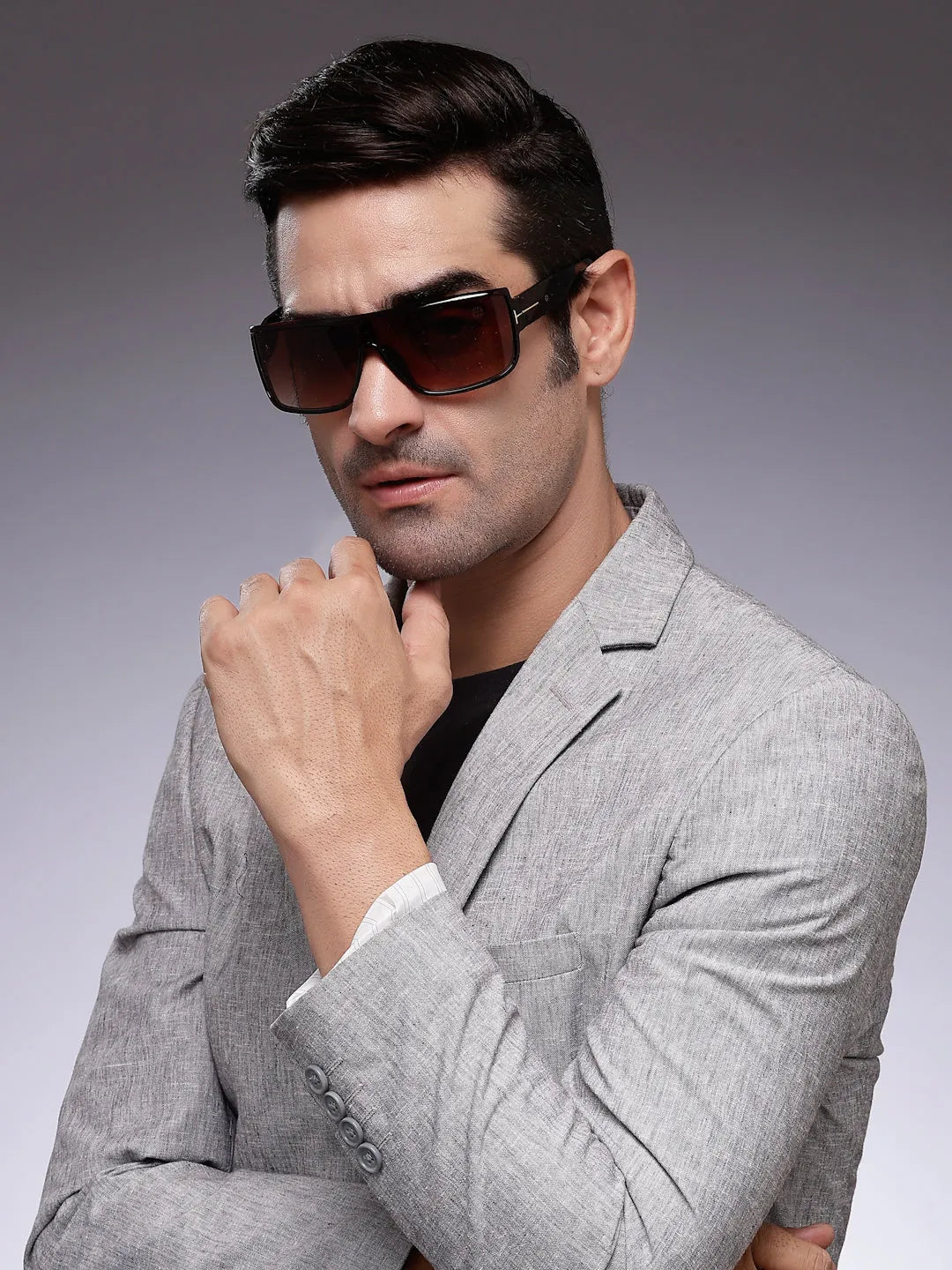 Texas | Brown Medium Full Rim Shield Sunglasses for Men & Women [UV-protected]