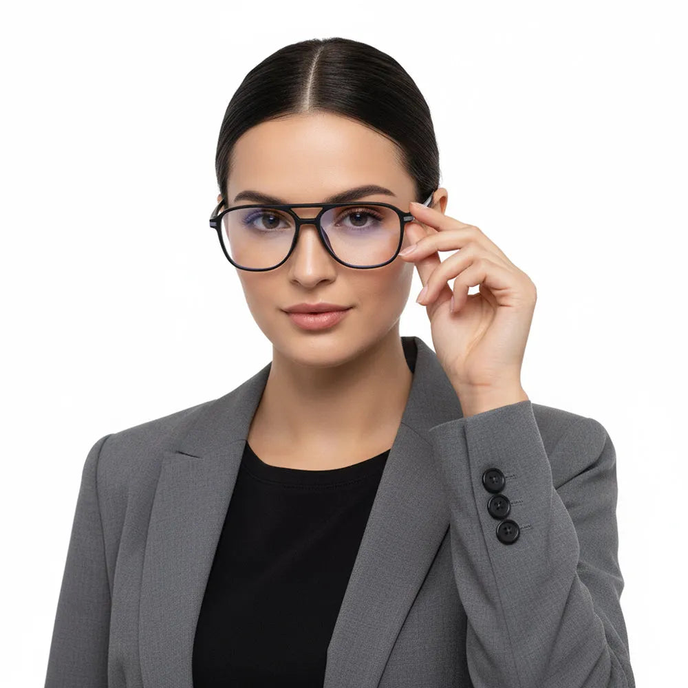 BluLite | Black Medium Full Rim Square Computer Glasses for Men & Women [Blue Block]