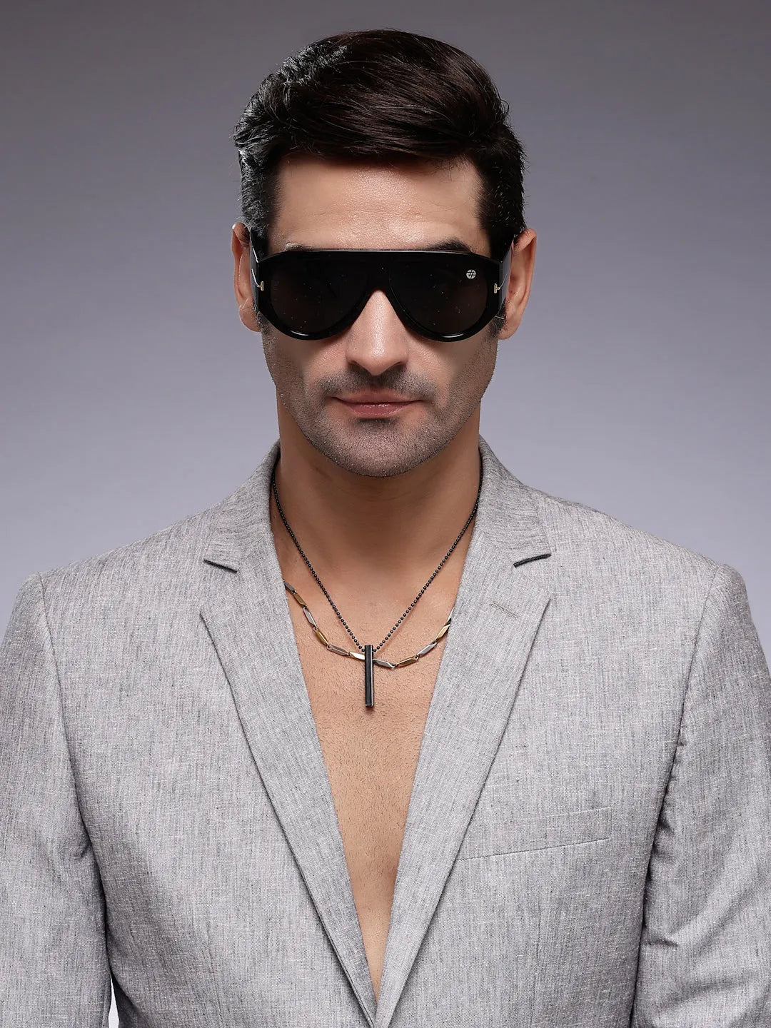 Vista | Black Medium Full Rim Aviator Sunglasses for Men & Women [UV-protected]