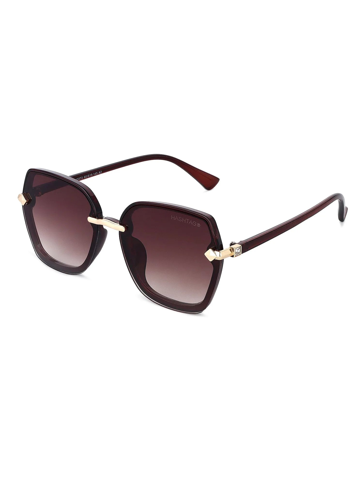 Xyrion | Gradient Brown Large Full Rim Butterfly Sunglasses for Men & Women [UV-protected]