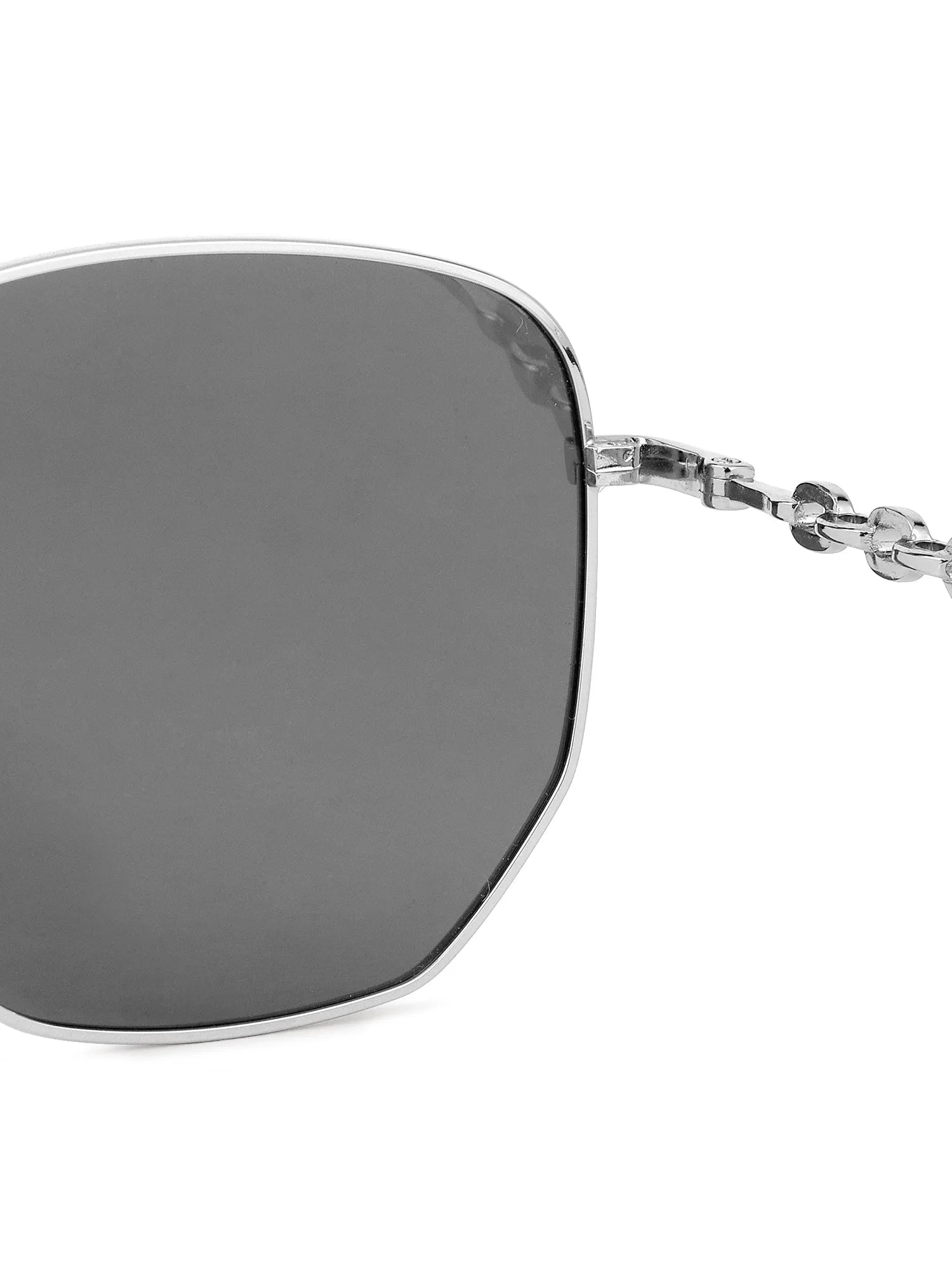 Solarion | Silver Large Full Rim Square Sunglasses for Men & Women [Polarized]