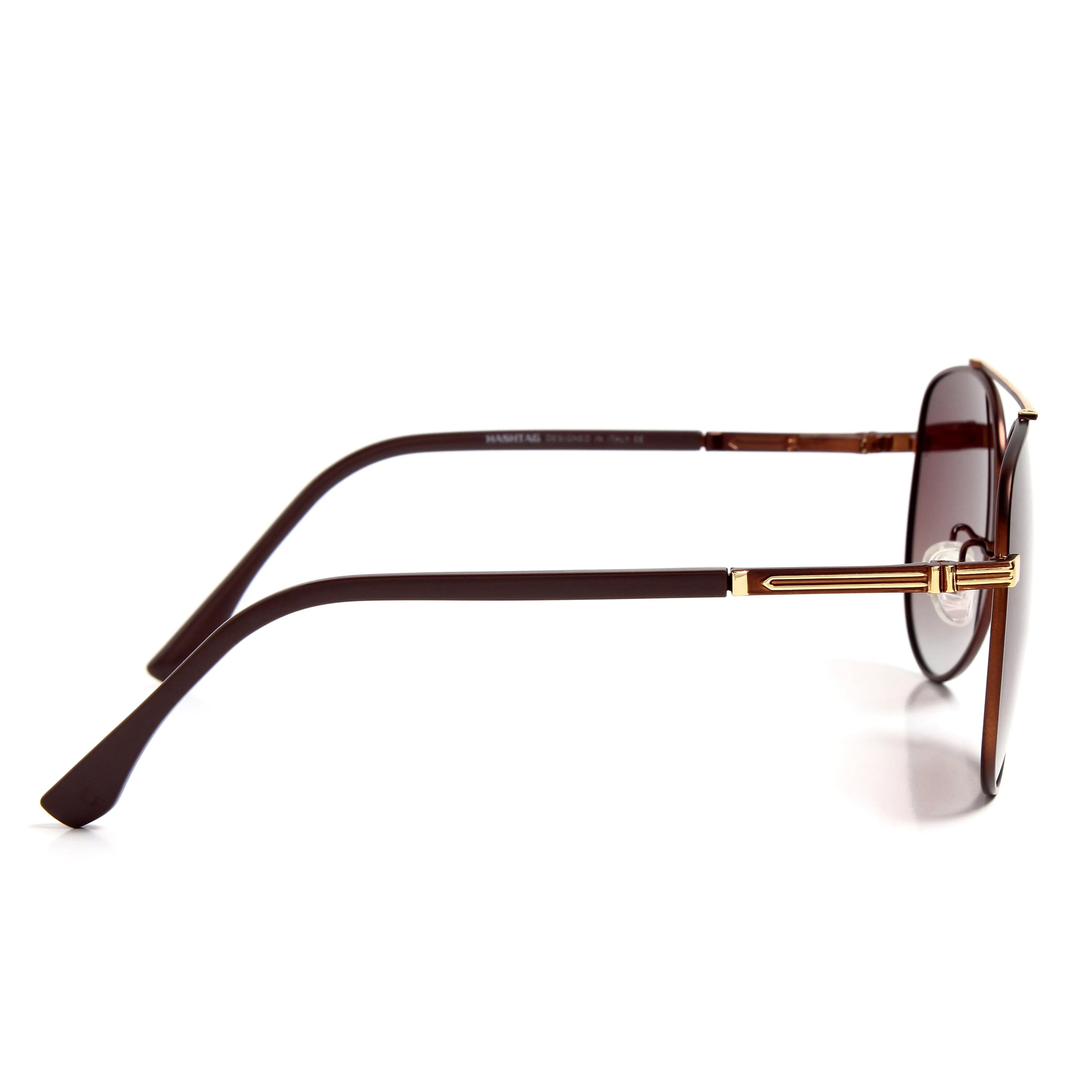 Ambience | Gradient Brown Large Full Rim Aviator Sunglasses for Men & Women [Polarized]
