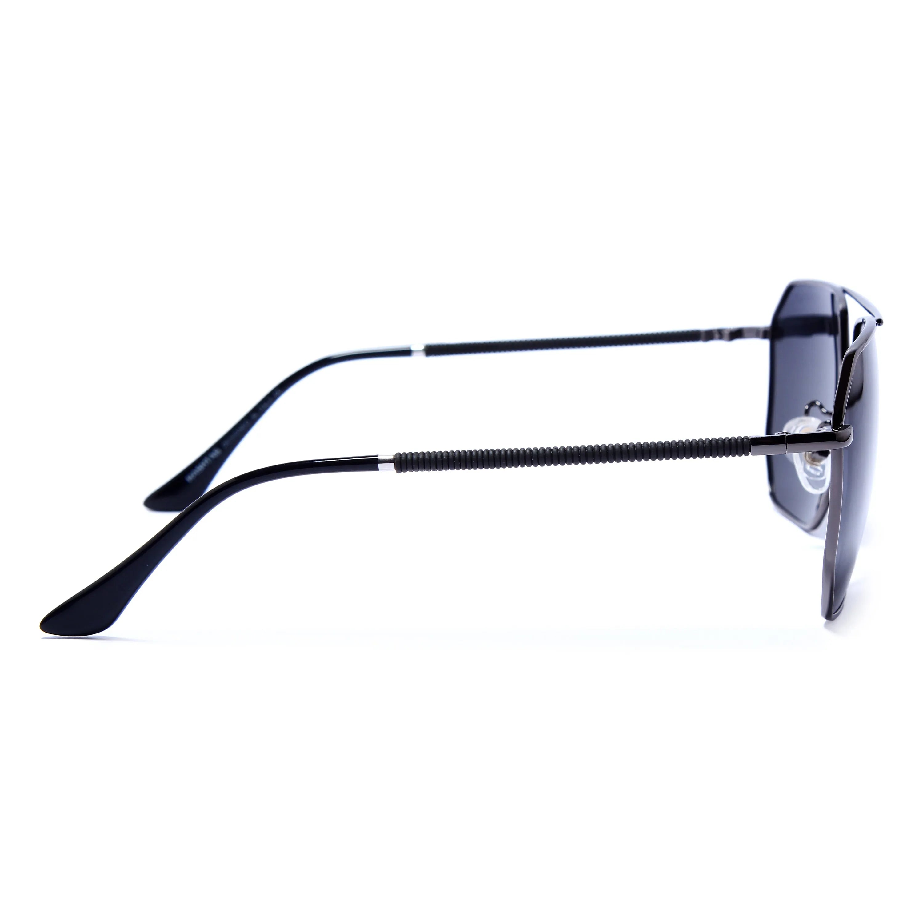 Lenis | Grey Large Full Rim Haxagonal Sunglasses for Men & Women [Polarized]